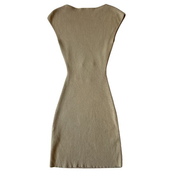 Aritzia Wilfred Free Cut-Out Knit Mini Dress in Olive/Khaki (Sz XXS) - Picture 2 of 15